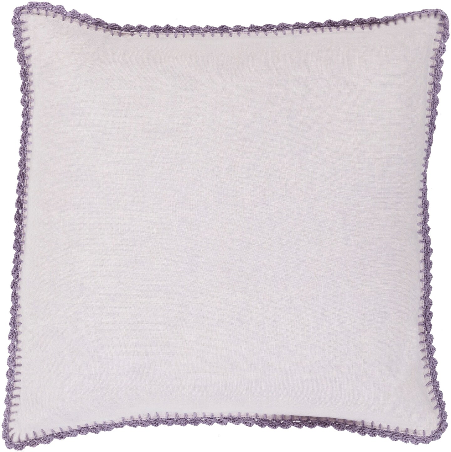 Diva At Home 18&#x22; Periwinkle and Natural Lavender Purple Woven Linen Decorative Throw Pillow