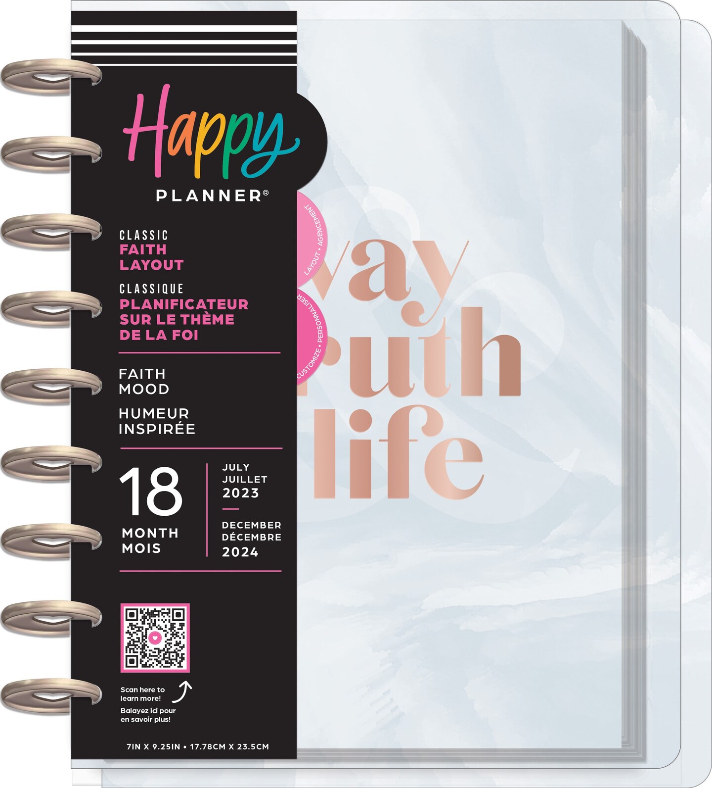 Happy Planner Classic 18-Month Planner-Faith Mood; July '23 - Dec