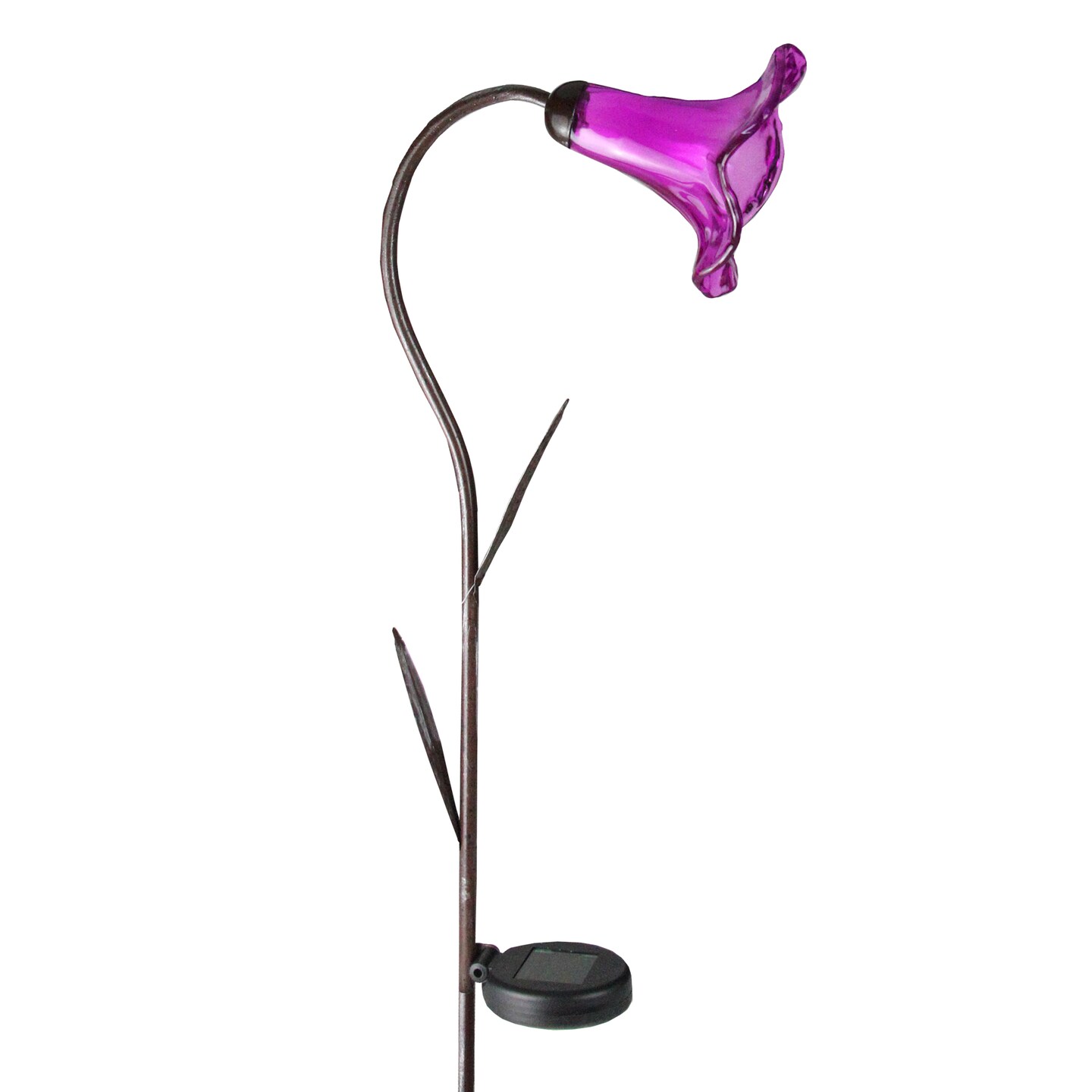 Gerson 45.25&#x22; Transparent Purple Lily Lighted Solar Powered Outdoor Lawn Stake