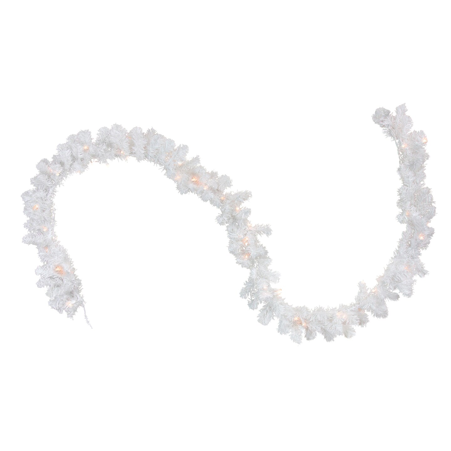 Northlight Pre-Lit Commercial Length Christmas Garland - White - 50&#x27; x 10&#x22; - Clear Lights