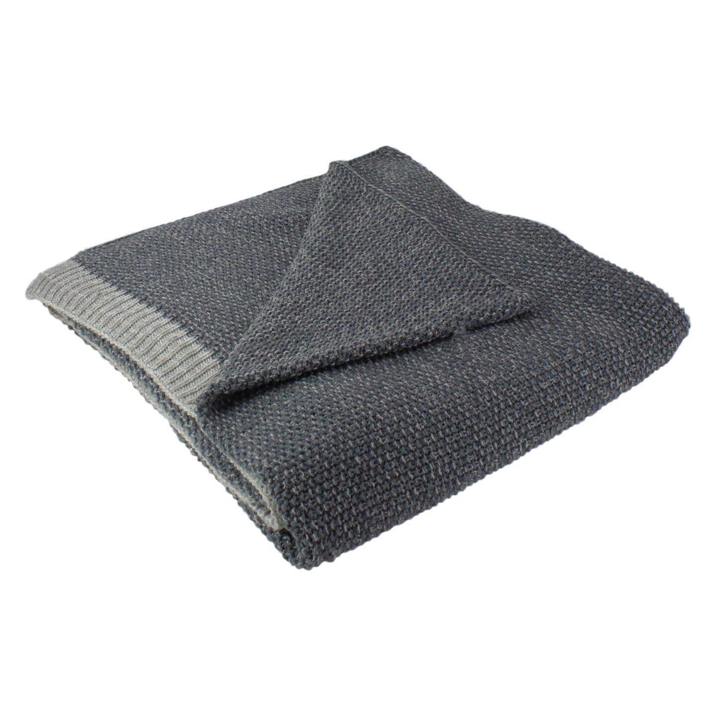 Northlight Gray Knit Rectangular Throw Blanket 50&#x22; x 60&#x22;