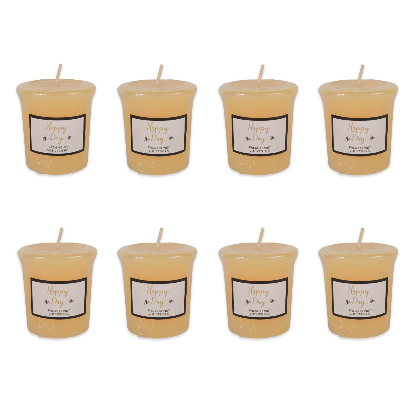 Contemporary Home Living Set of 8 Single-Wick Honey-Scented Votives 2&#x22;