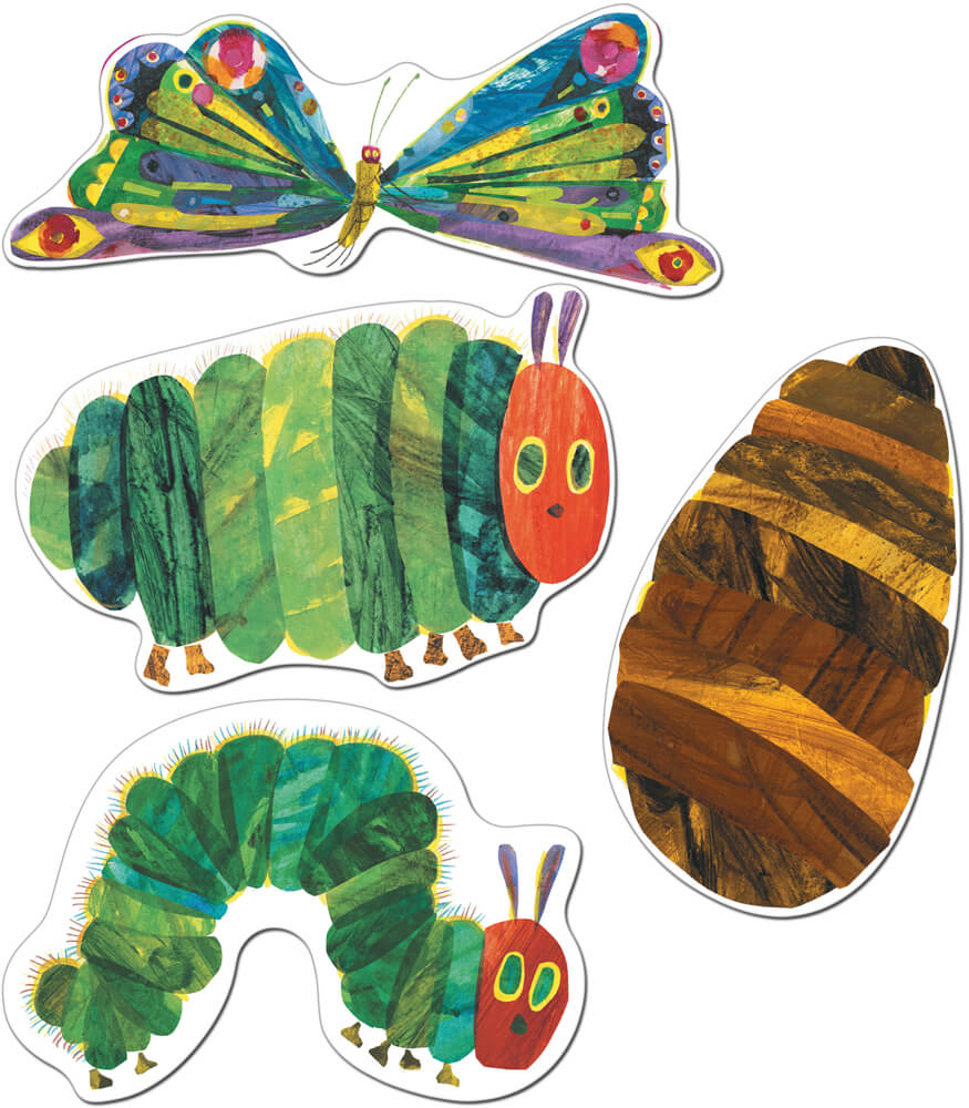 World of Eric Carle 48 The Very Hungry Caterpillar Bulletin Board Cutouts, Very Hungry Caterpillar Butterfly Cutouts for Bulletin Board and Classroom D&#xE9;cor, Colorful Eric Carle Cutouts for Classroom