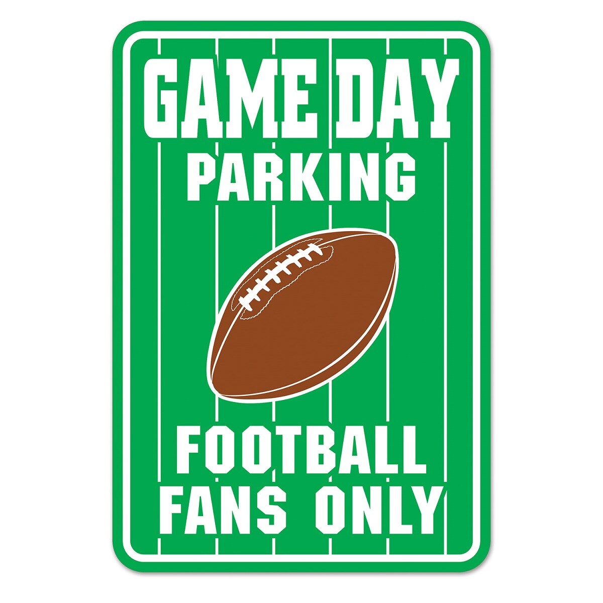 Party Central Club Pack of 24 Green and Brown Football &#x27;Game Day Parking&#x27; Wall Signs 17.5&#x22;