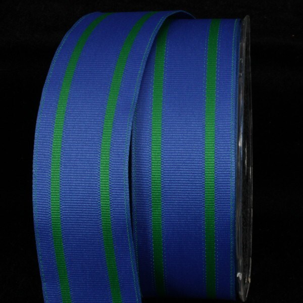 The Ribbon People Blue and Green Striped Wired Craft Ribbon 1.5" x 27 Yards