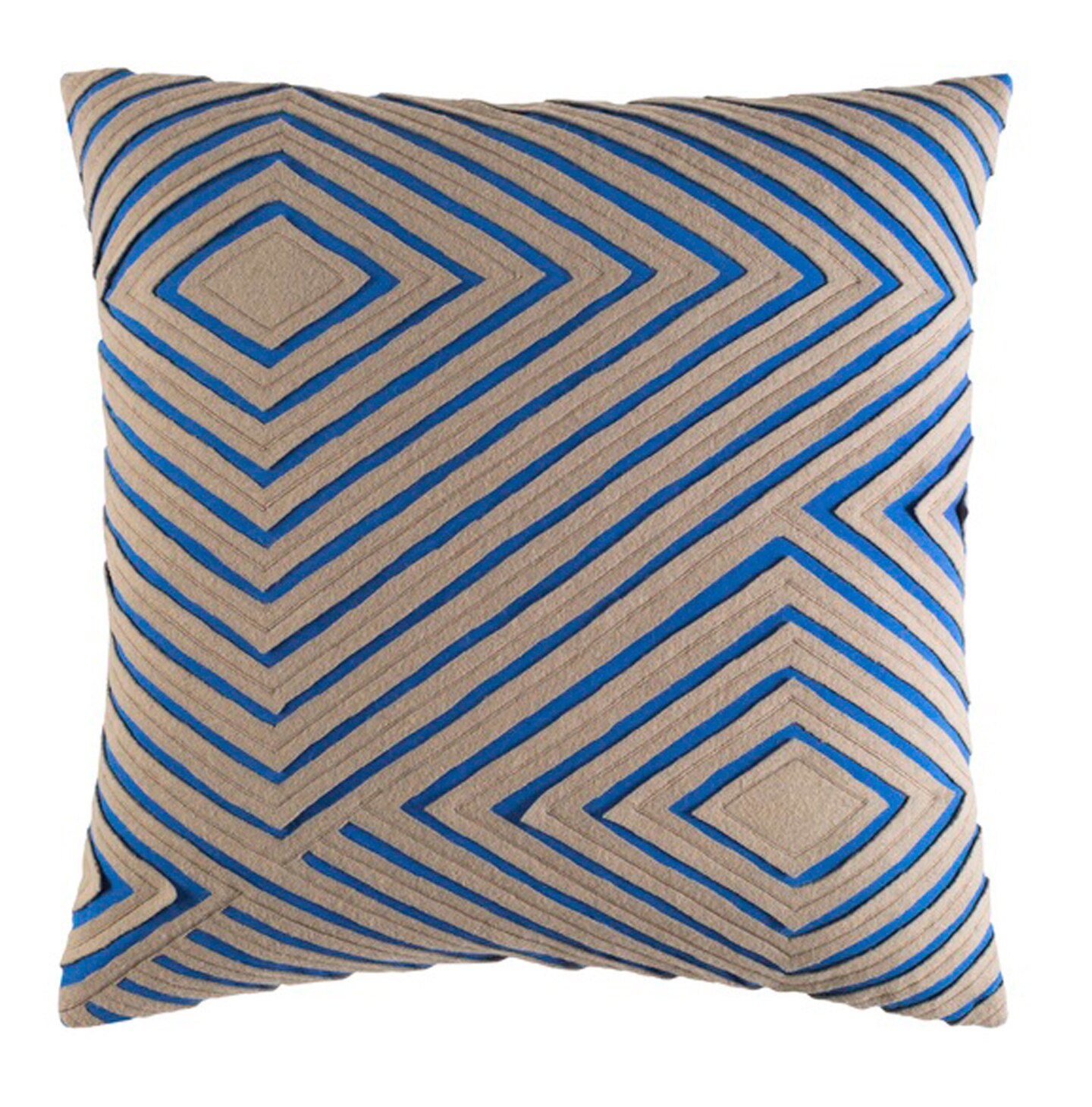 Tiwari Home 22&#x22; Royal Blue Woven Square Throw Pillow - Down Filler