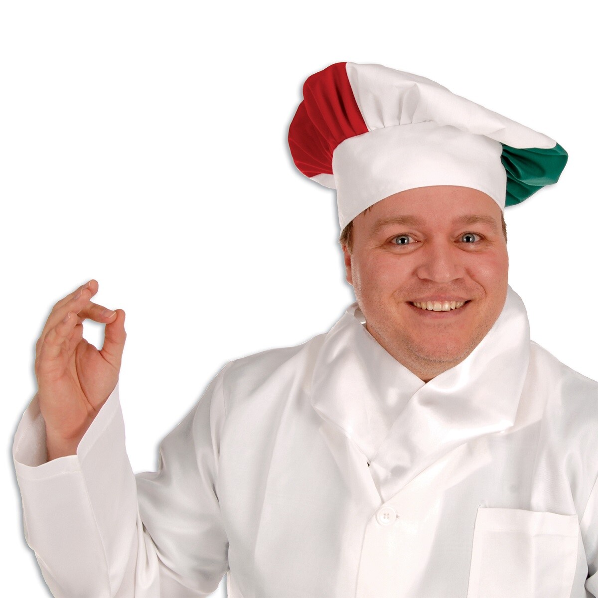 Beistle Pack of 12 Red, White and Green Oversized Costume Chef's Hats