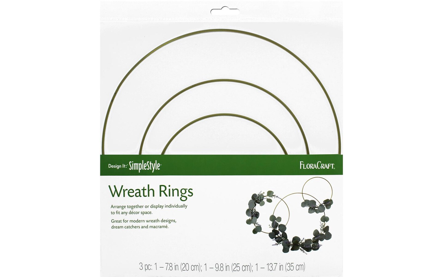 Floracraft Wire Wreath Ring Set 3Pc