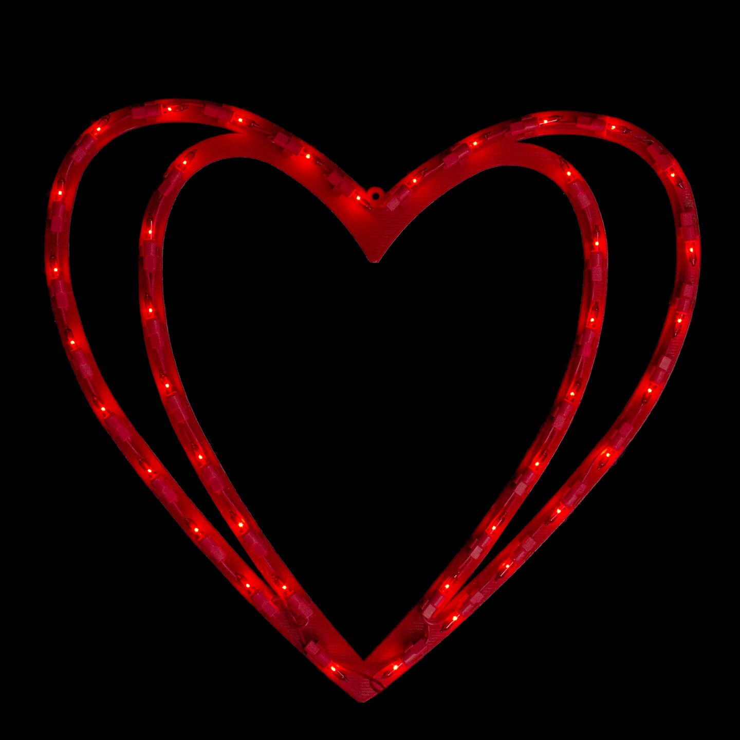Northlight Lighted Double Heart Inset Valentine&#x27;s Day Window Silhouette - 17&#x22; - Red