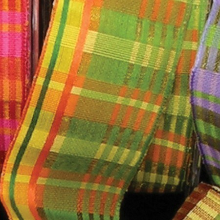 The Ribbon People Yellow and Orange Plaid Wired Craft Ribbon 1.5&#x22; x 54 Yards