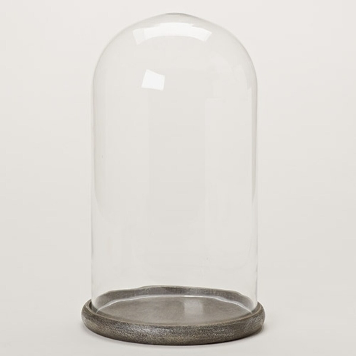 Roman 17&#x22; Glass Cloche with Stone Base