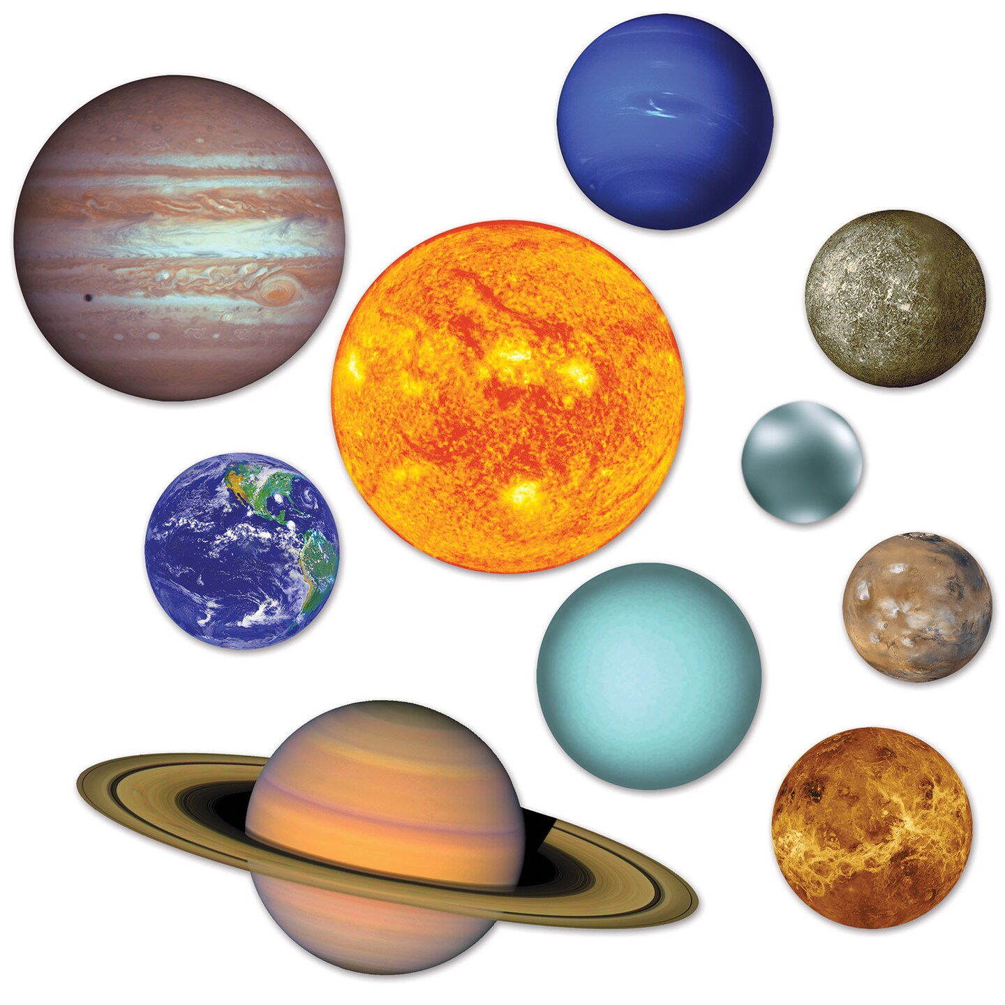 Party Central Club Pack of 120 Orange and Brown Solar System Cutouts 22&#x22;