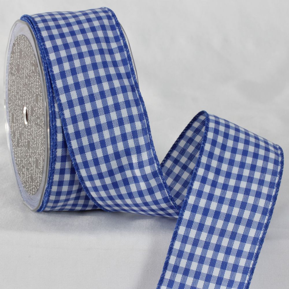 The Ribbon People Blue and White Checkered Ribbon 2&#x22; x 20 Yards
