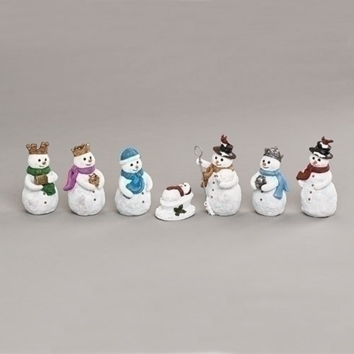 Roman Set of 7 Snowman Nativity Christmas Figurines 5.5&#x22;