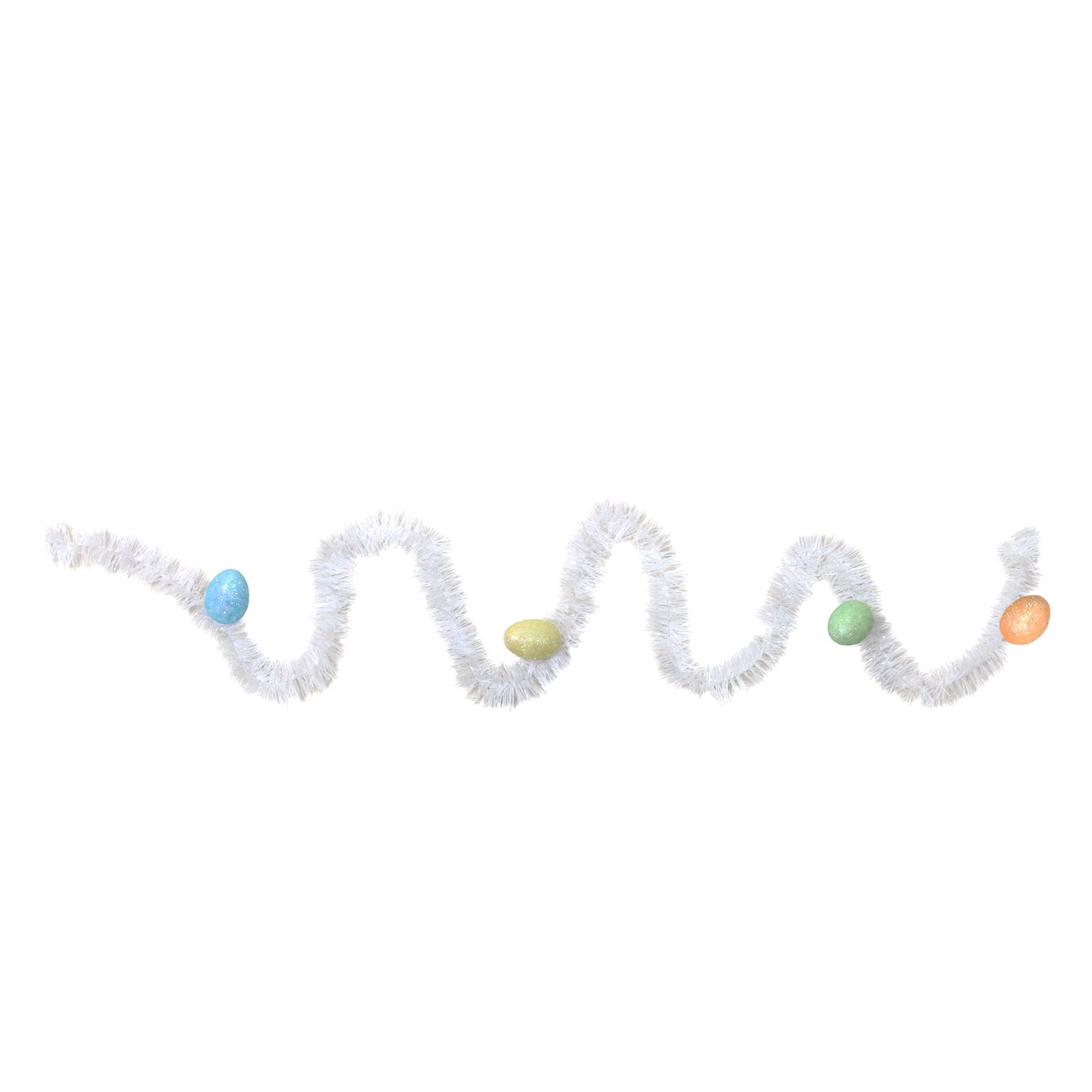 Northlight 25&#x27; White Spring Tinsel Garland with Easter Eggs - Unlit