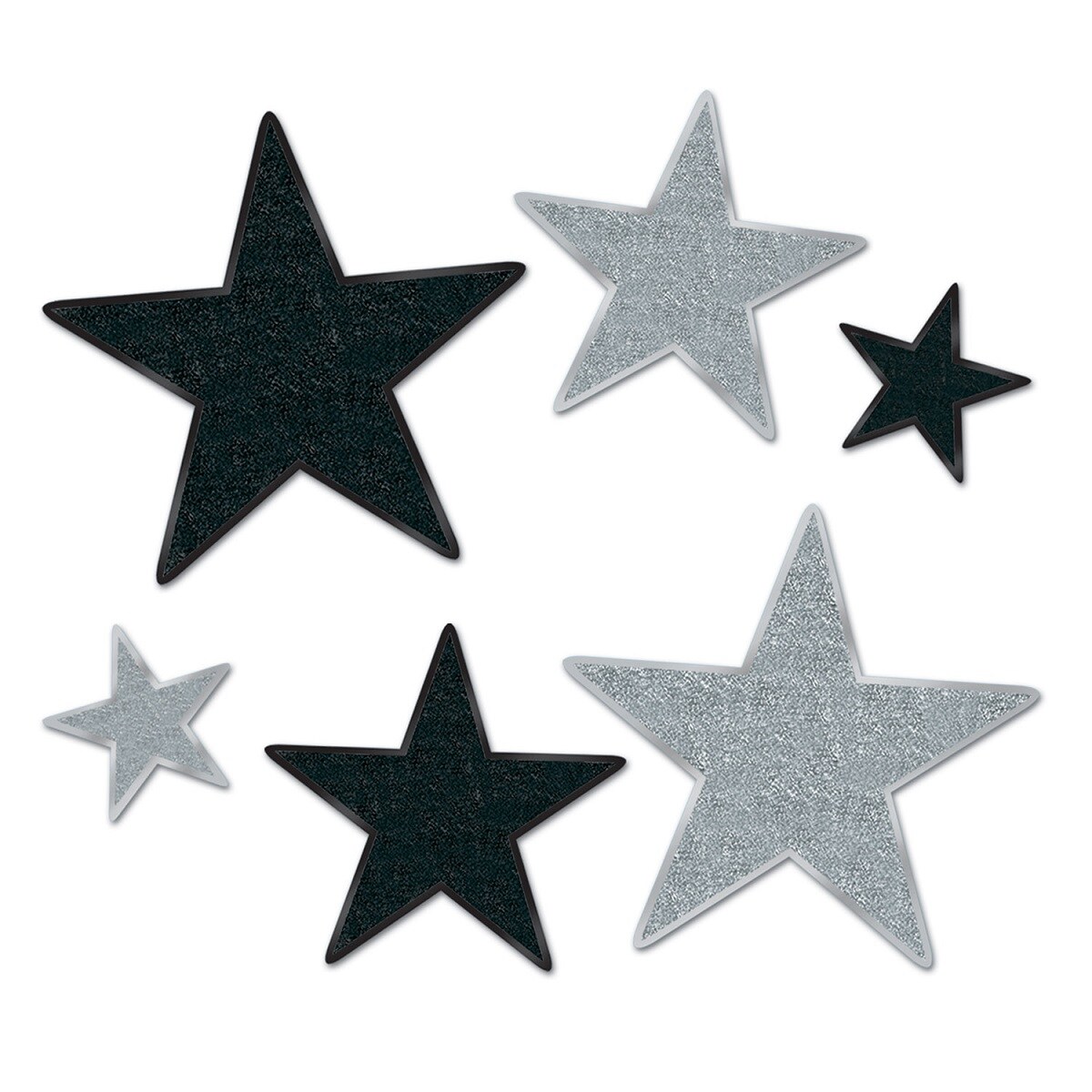 Black & Gold Glitter Star Cutouts