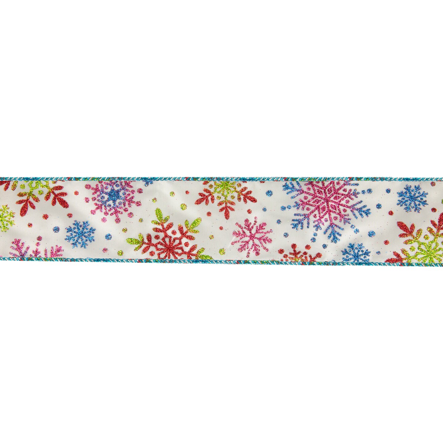 Northlight Blue and White Snowflakes Christmas Wired Craft Ribbon 2.5&#x22; x 16 Yards