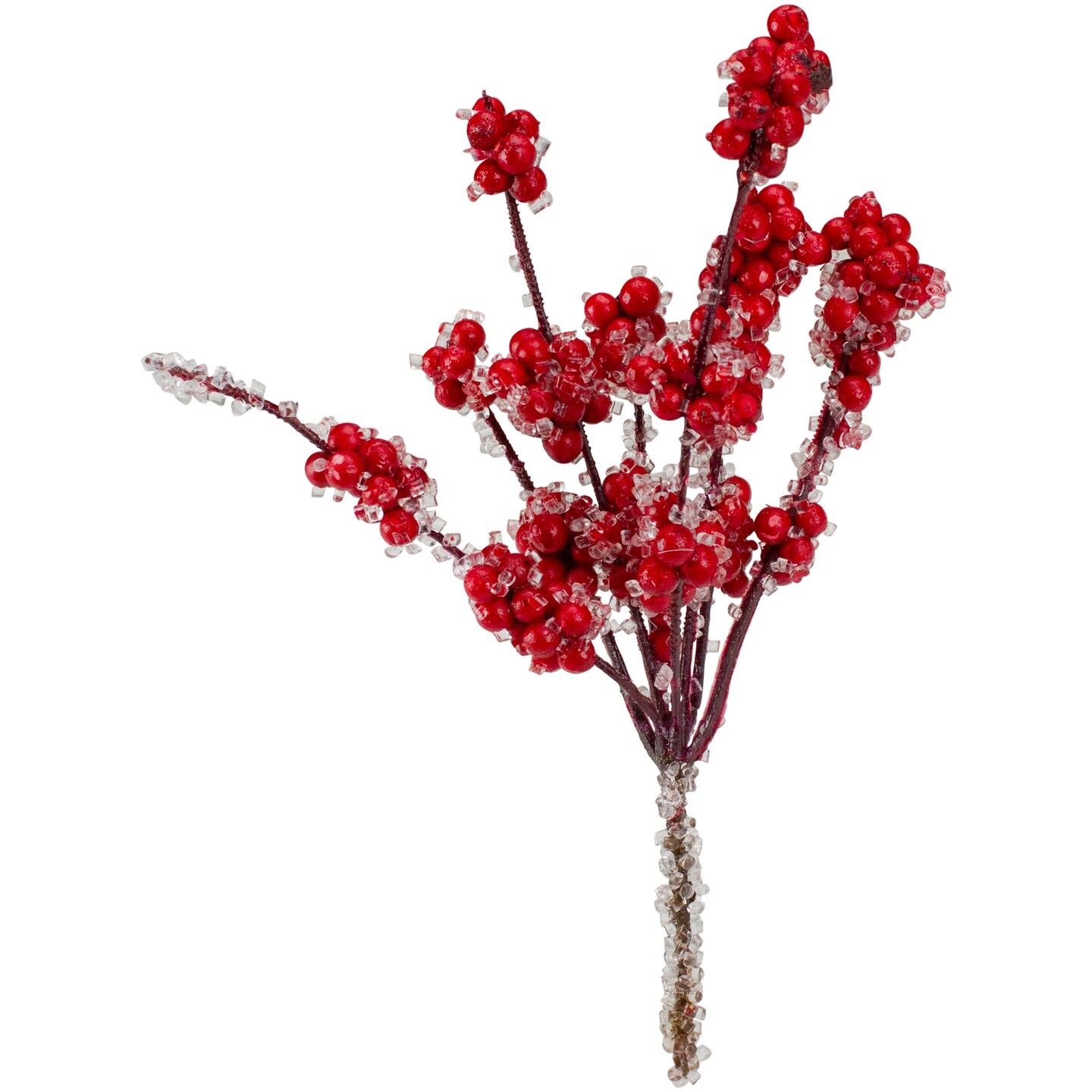 Northlight 9&#x22; Red Berry Iced Bush Artificial Floral Christmas Spray
