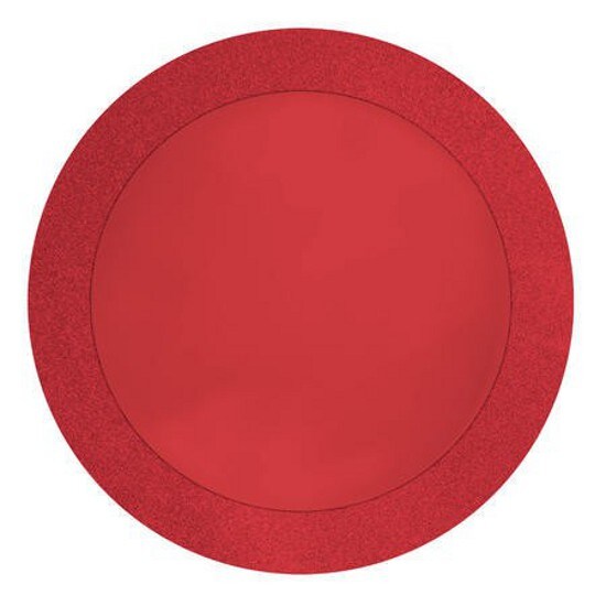 Party Central Club Pack of 96 Red Christmas Disposable Round Placemats 14&#x22;