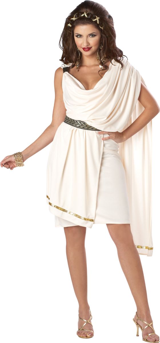 The Costume Center White and Gold Toga Classic Deluxe Women Halloween Costume - Small