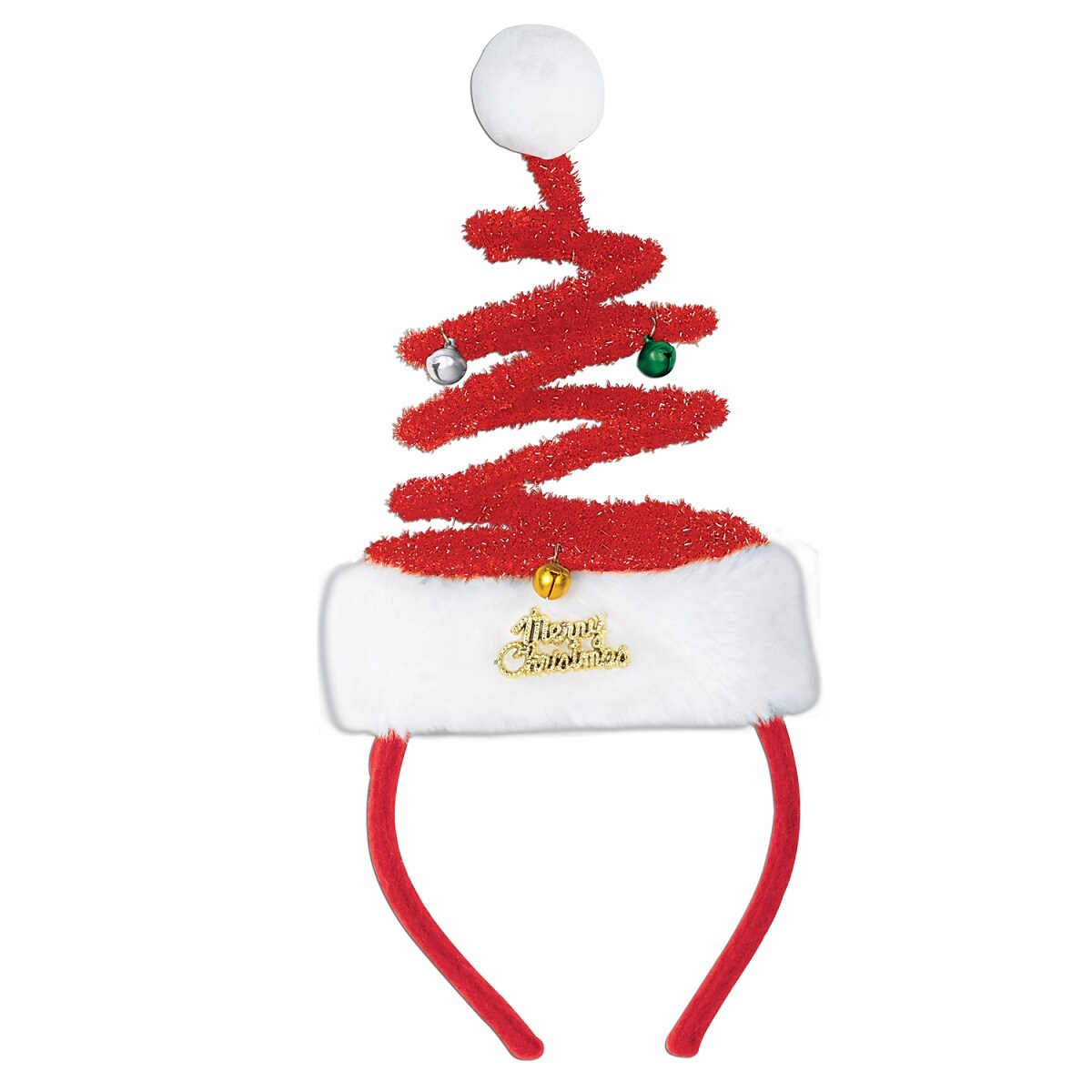 Beistle Pack of 12 Santa Claus Springy Tree Snap-on Christmas Headband Accessories
