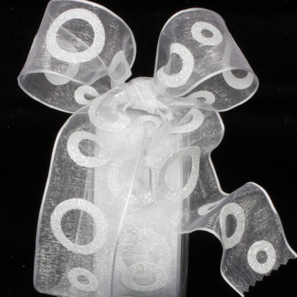 The Ribbon People Shimmering White Power Loops Wired Craft Ribbon 1.5&#x22; x 27 Yards