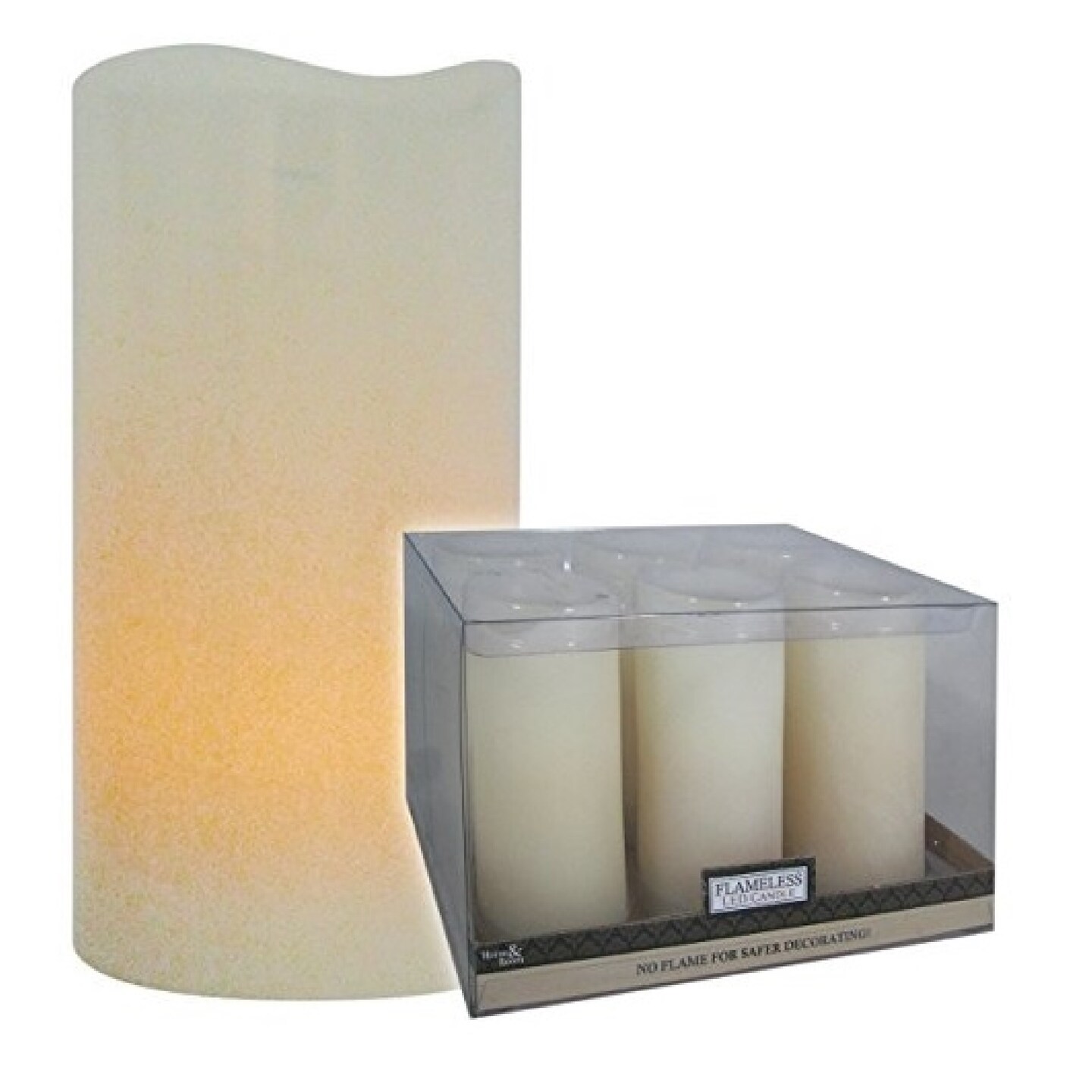 Brite Star Pack of 6 White Curved Edge Battery Operated Flickering Flameless Wax Candles 4&#x22;