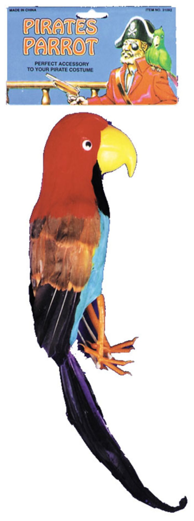 The Costume Center 9&#x22; Red and Yellow Pirate Parrot Halloween Prop