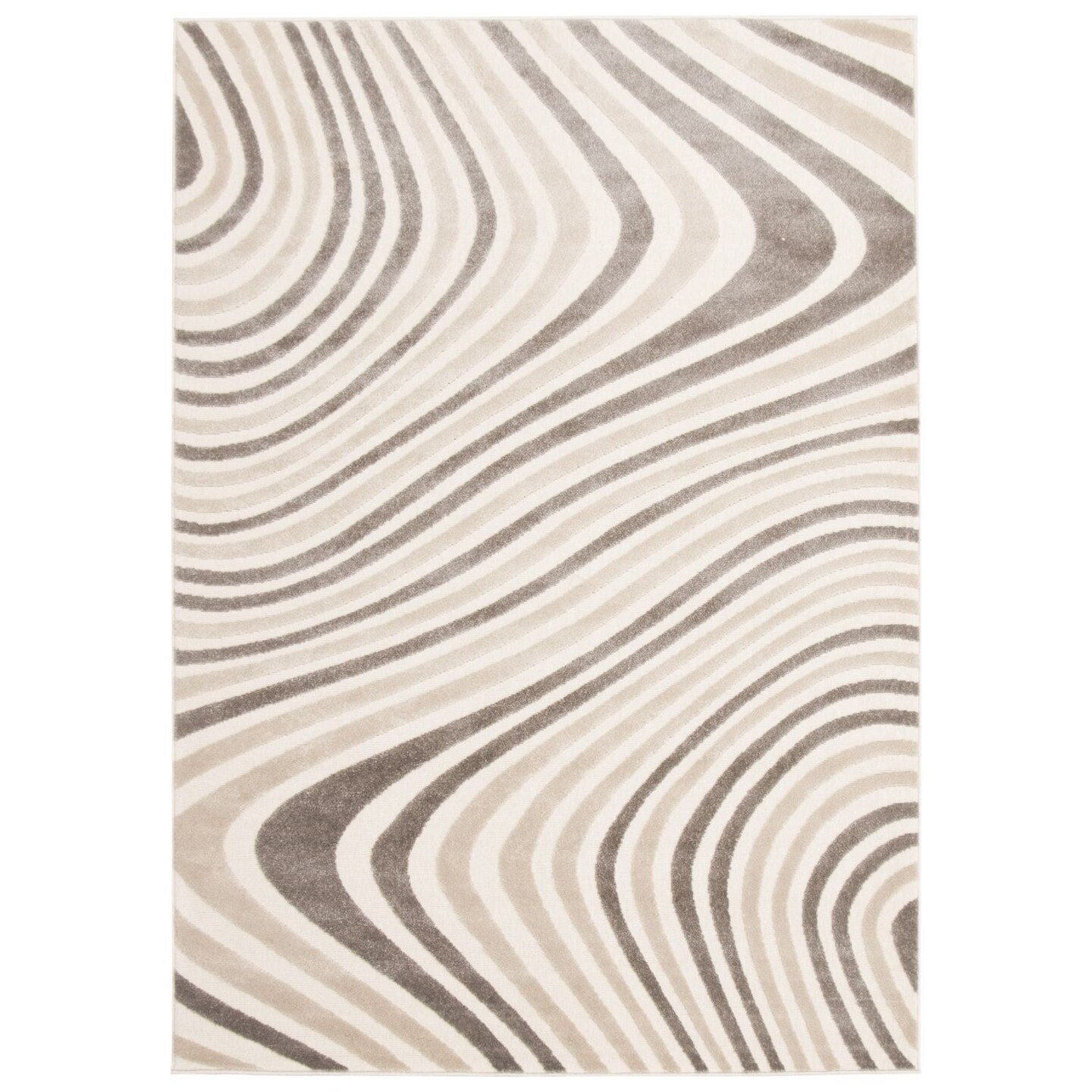 Chaudhary Living 4.5' x 6.5' Abstract Rectangular Area Throw Rug - White and Brown