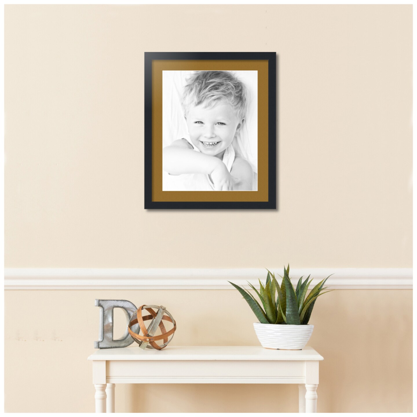 ArtToFrames 19x23" Matted Picture Frame with 15x19" Single Mat Photo Opening Framed in 1.25" Black and 2" Mat (FWM-3926-19x23)