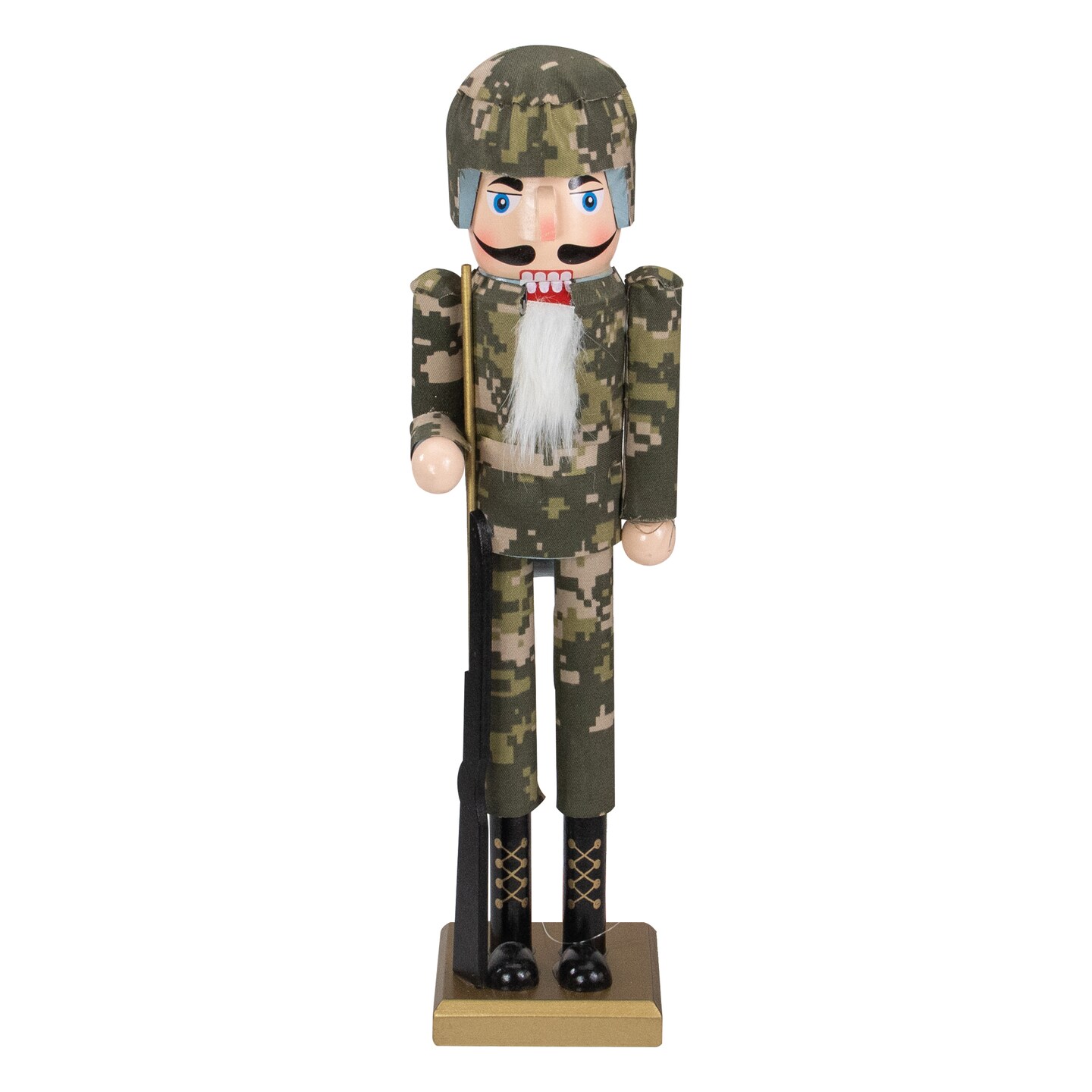 Northlight 15&#x22; Beige and Green Army Soldier in Fatigues Christmas Nutcracker