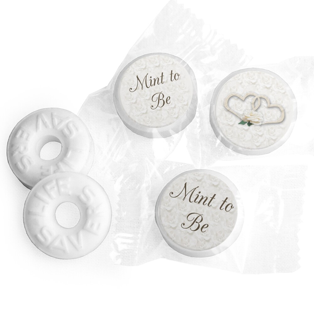 Mint to Be Wedding Mints Party Favor for Guests LifeSavers Mints (Approx. 335 mints & Stickers) - Two Hearts - By Just Candy - Assembly Required