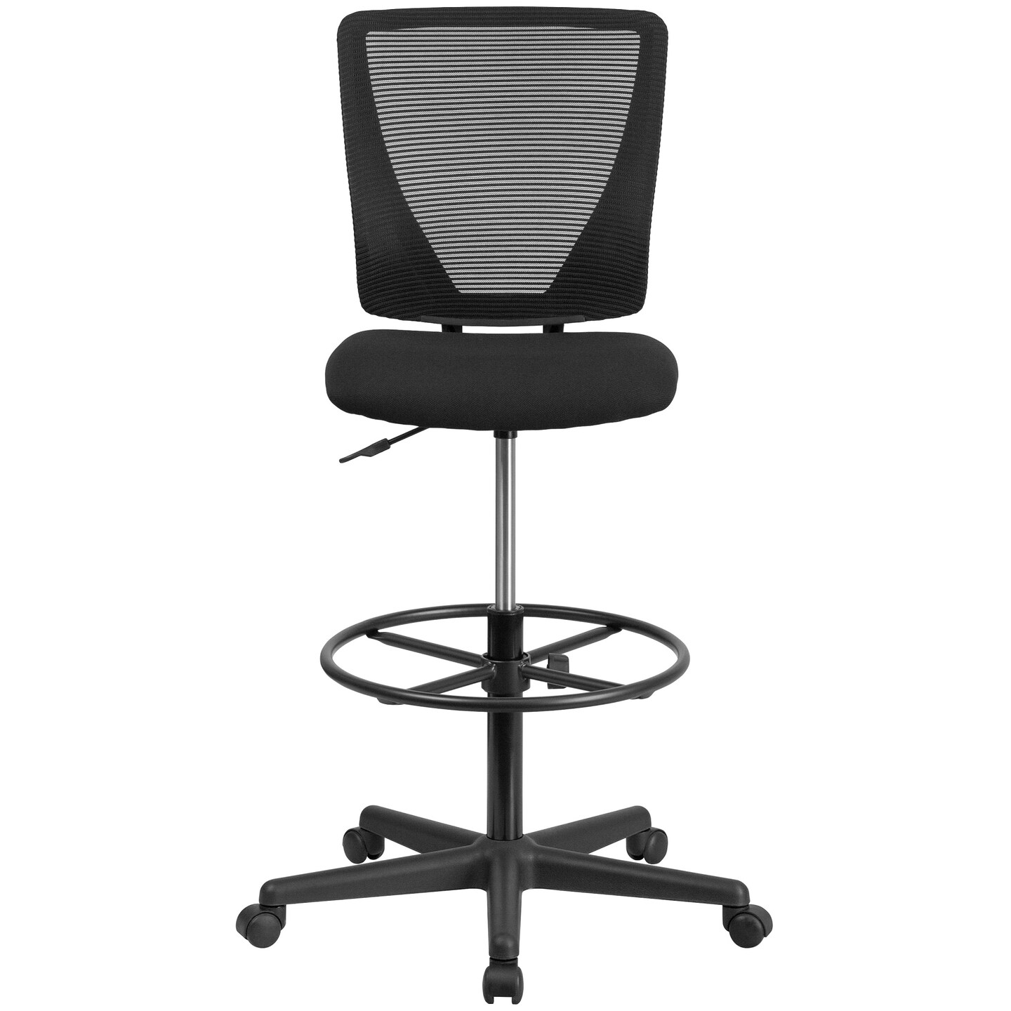Flash Furniture 49.25" Black Contemporary Ergonomic Mid Back Mesh Drafting Chair