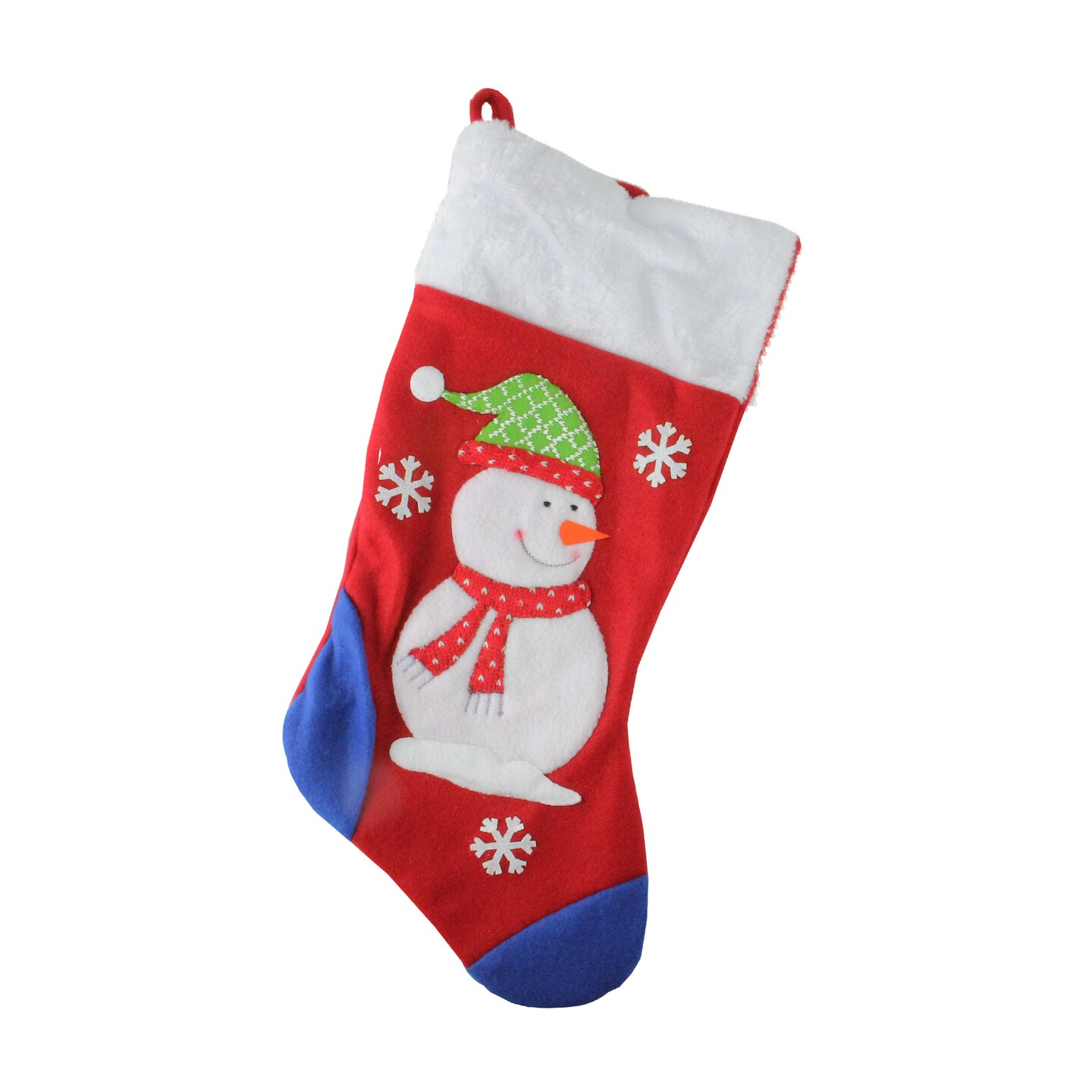 Dyno 19&#x27;&#x27; Red and Blue Plush Cuff Snowman Christmas Stocking