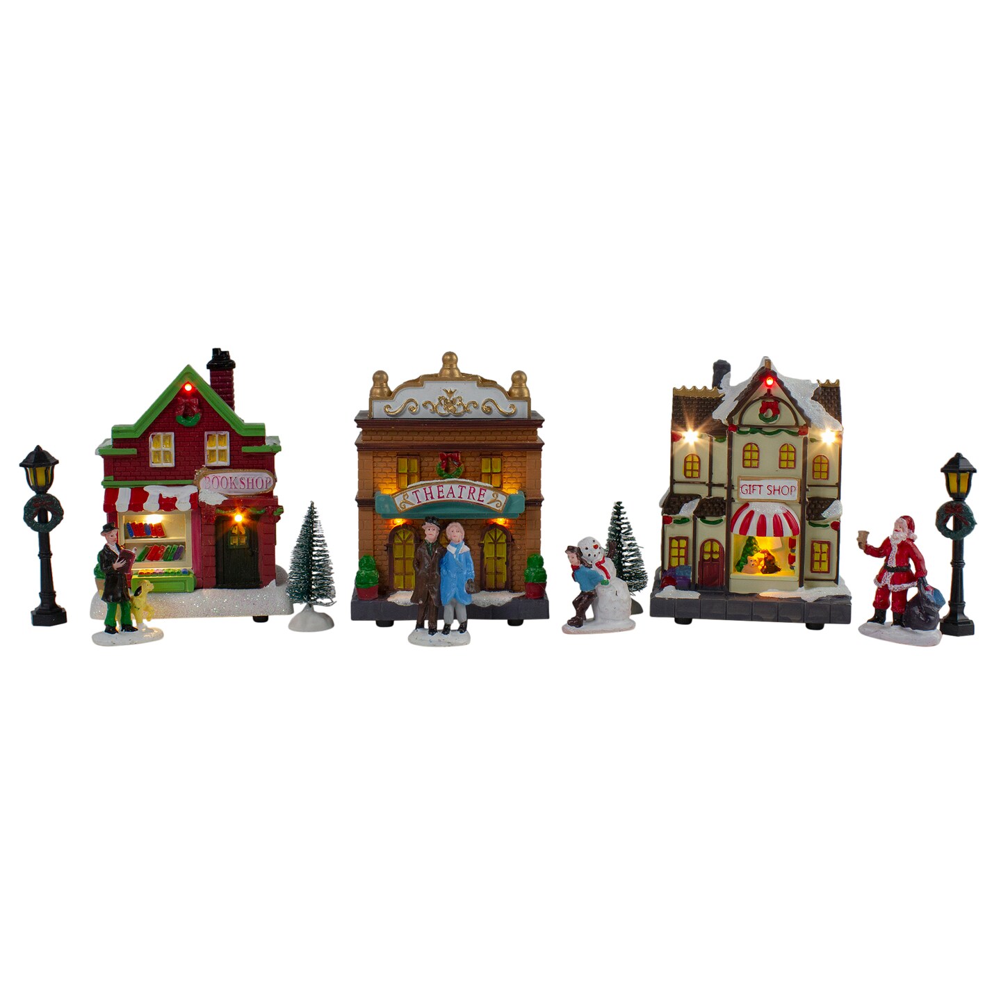 Northlight LED Lighted Theater and Shops Christmas Village Display Set - 11-Piece