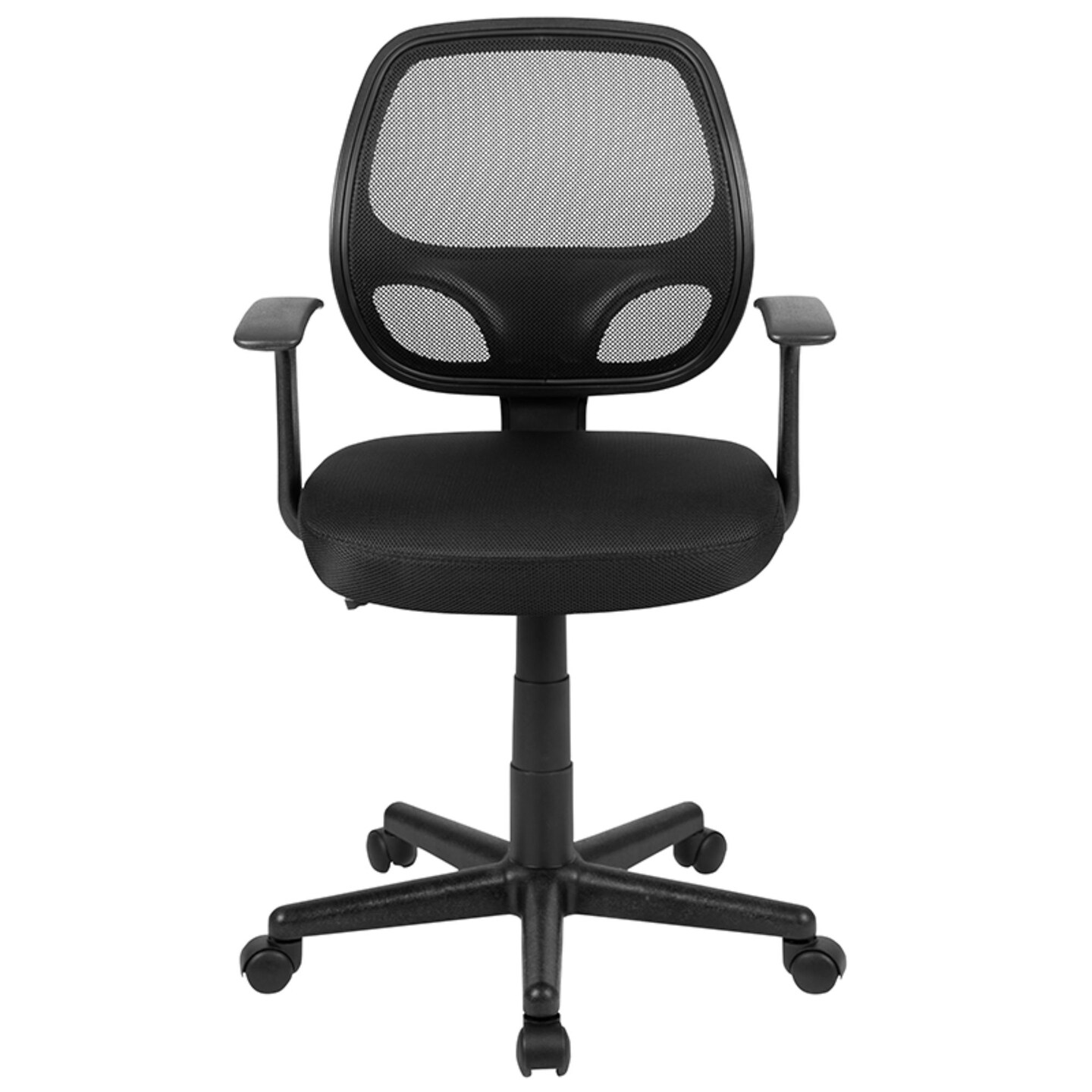 Flash Furniture 3' Black Mid-Back Mesh Swivel Ergonomic Task Office Chair  with Arms