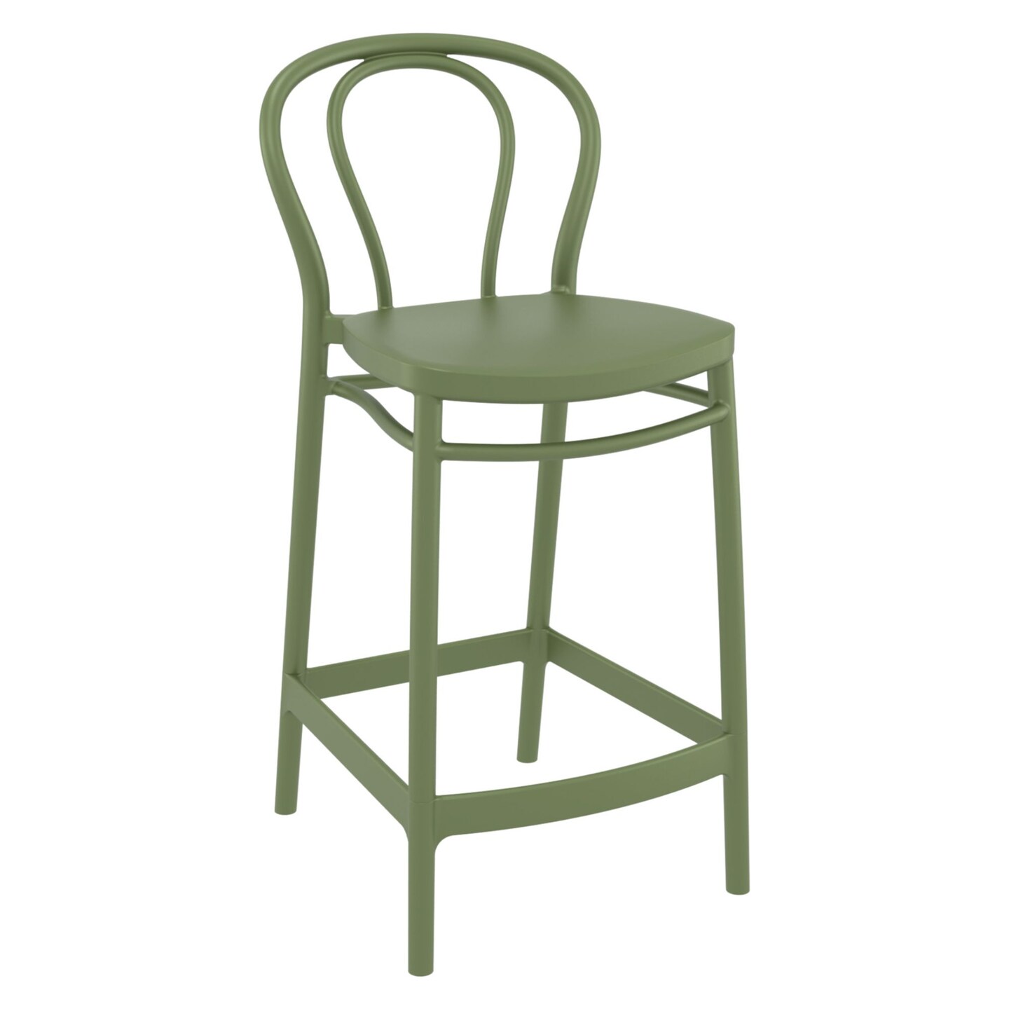 Luxury Commercial Living 37.75&#x22; Olive Green Solid Outdoor Patio Counter Stool