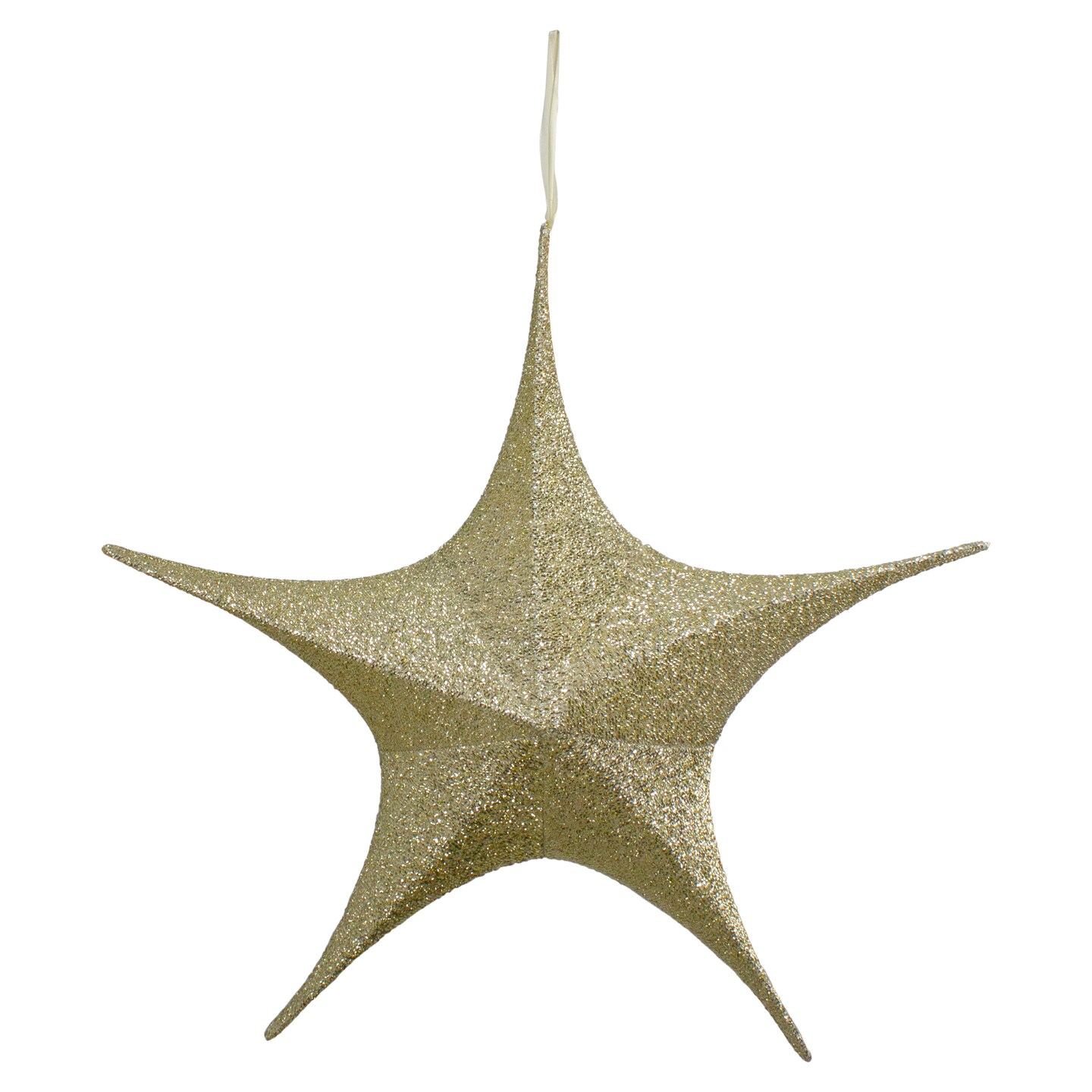Northlight 30&#x22; Gold Tinsel Foldable Christmas Star Outdoor Decoration