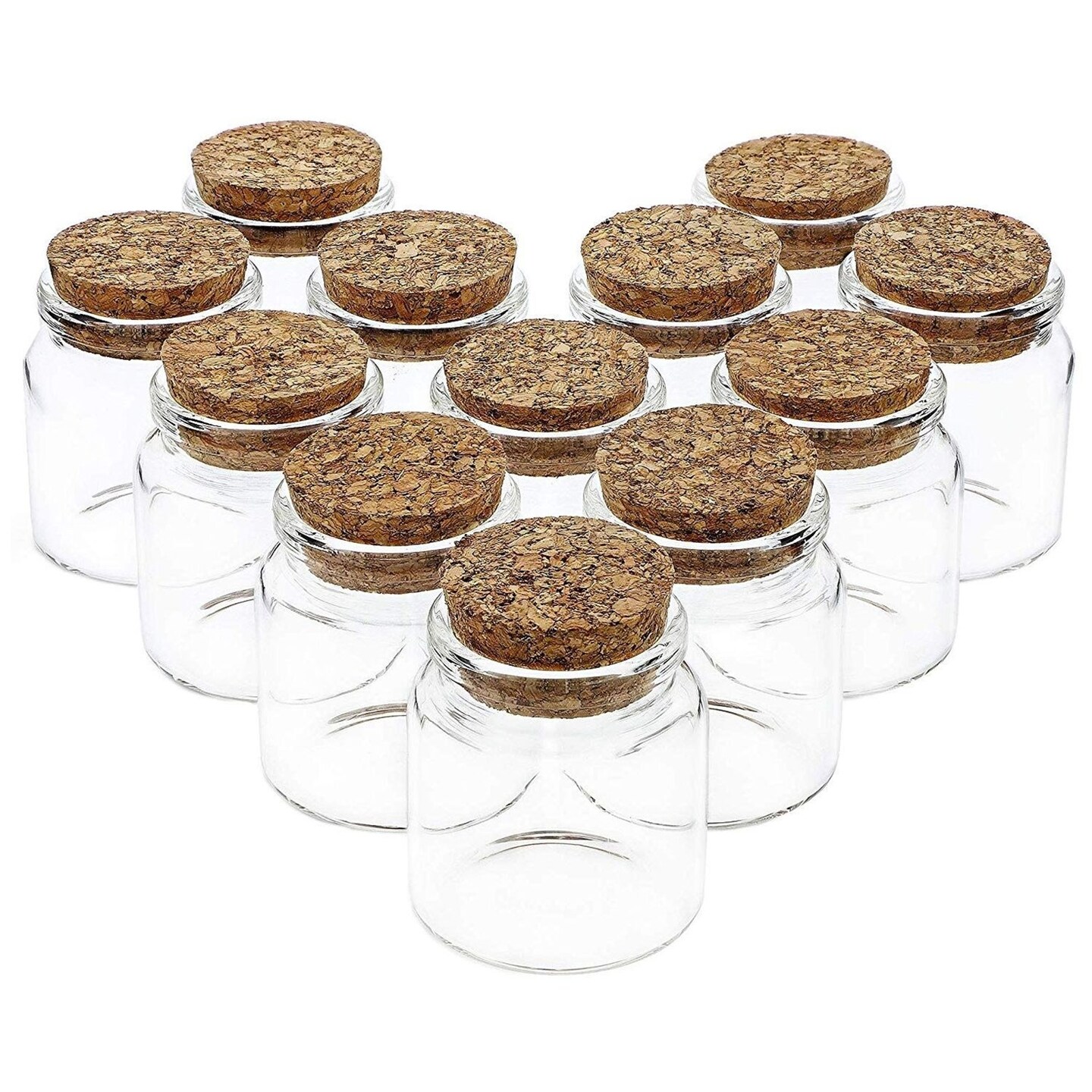 12 Pack 50ml Small Glass Bottles with Cork Stopper, Mini Jars With Lids for  DIY Crafts, Party Favors, Candy