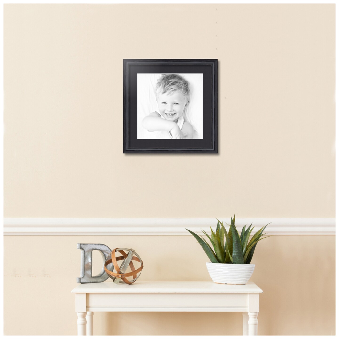 ArtToFrames 17x17" Matted Picture Frame with 13x13" Single Mat Photo Opening Framed in 1.25" Black and 2" Mat (FWM-4083-17x17)