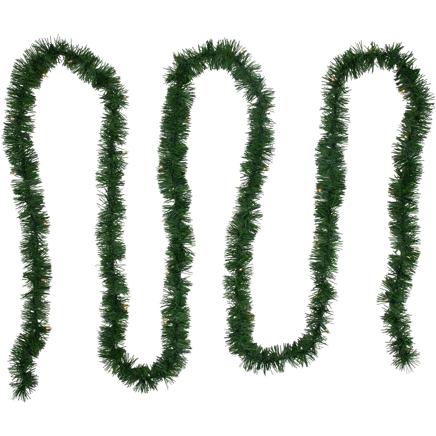 Northlight 18&#x27; x 3&#x22; Pre-Lit Pine Two-Tone Artificial Christmas Garland, Clear Lights