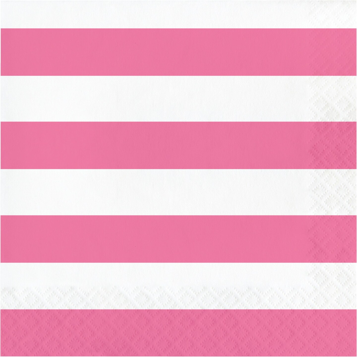 Party Central Club Pack of 192 Pink and White 2-Ply Striped Luncheon Napkins 6.5"