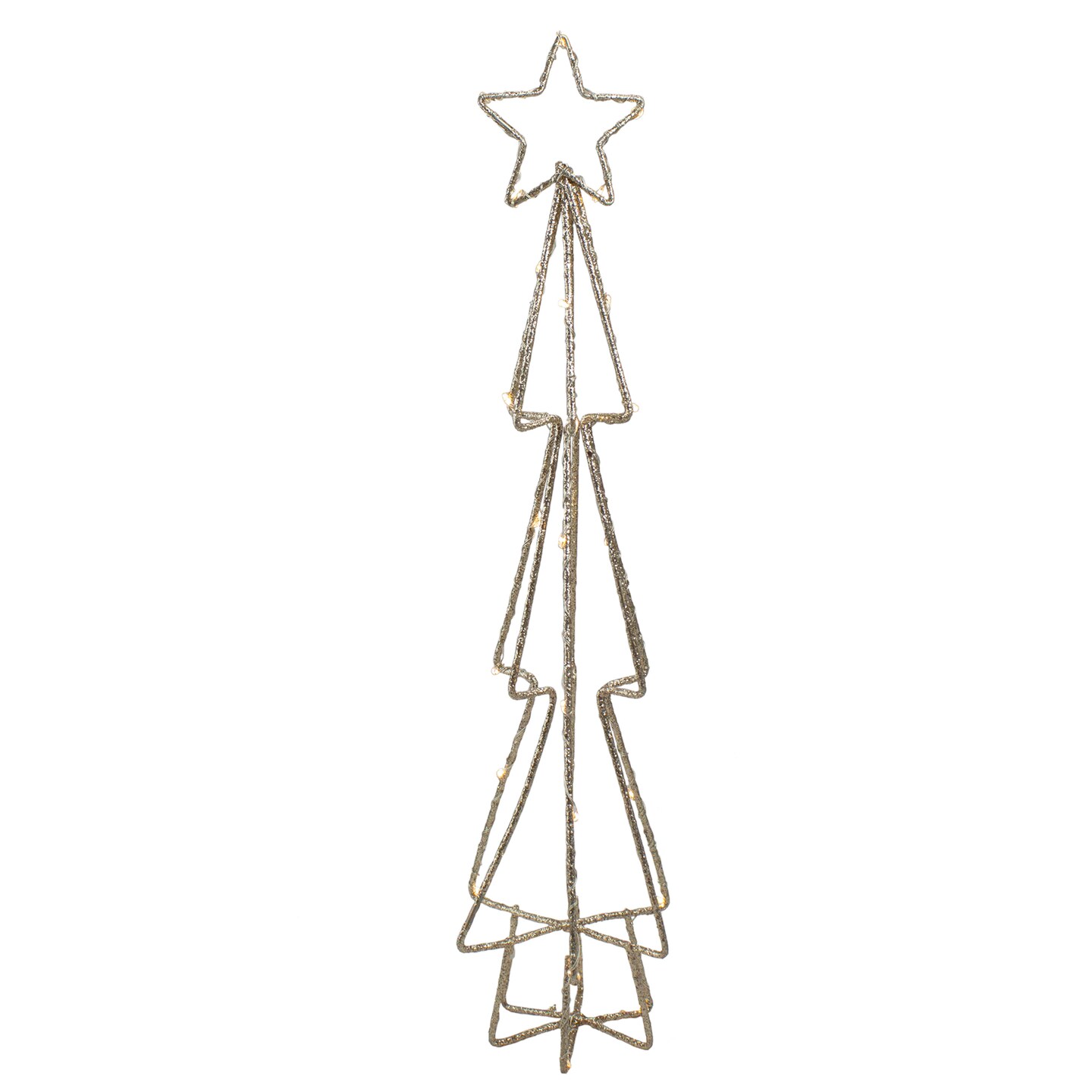 Northlight LED Lighted Glittered Wire Christmas Cone Tree - 17.5&#x22; - Warm White Lights