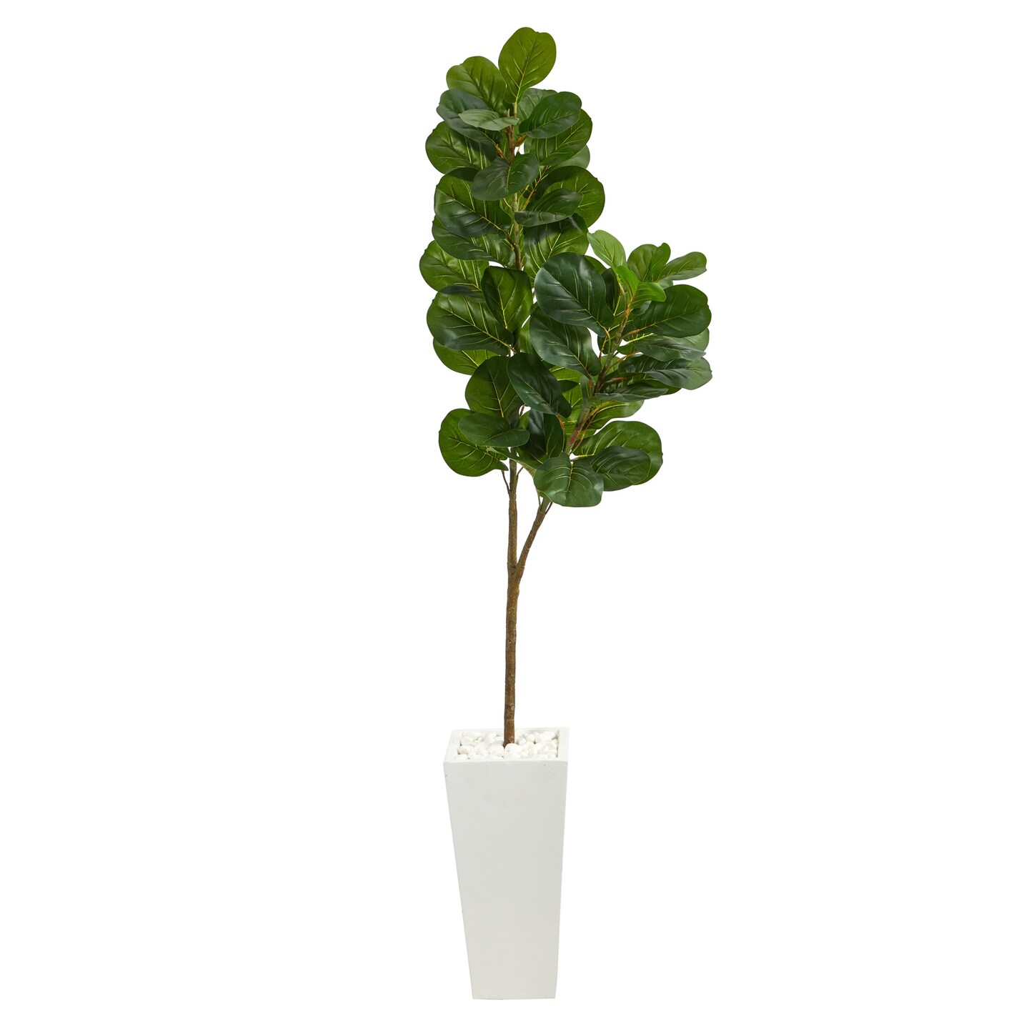 Nearly Natural 6' Fiddle Leaf Fig Artificial Tree in Tall Planter