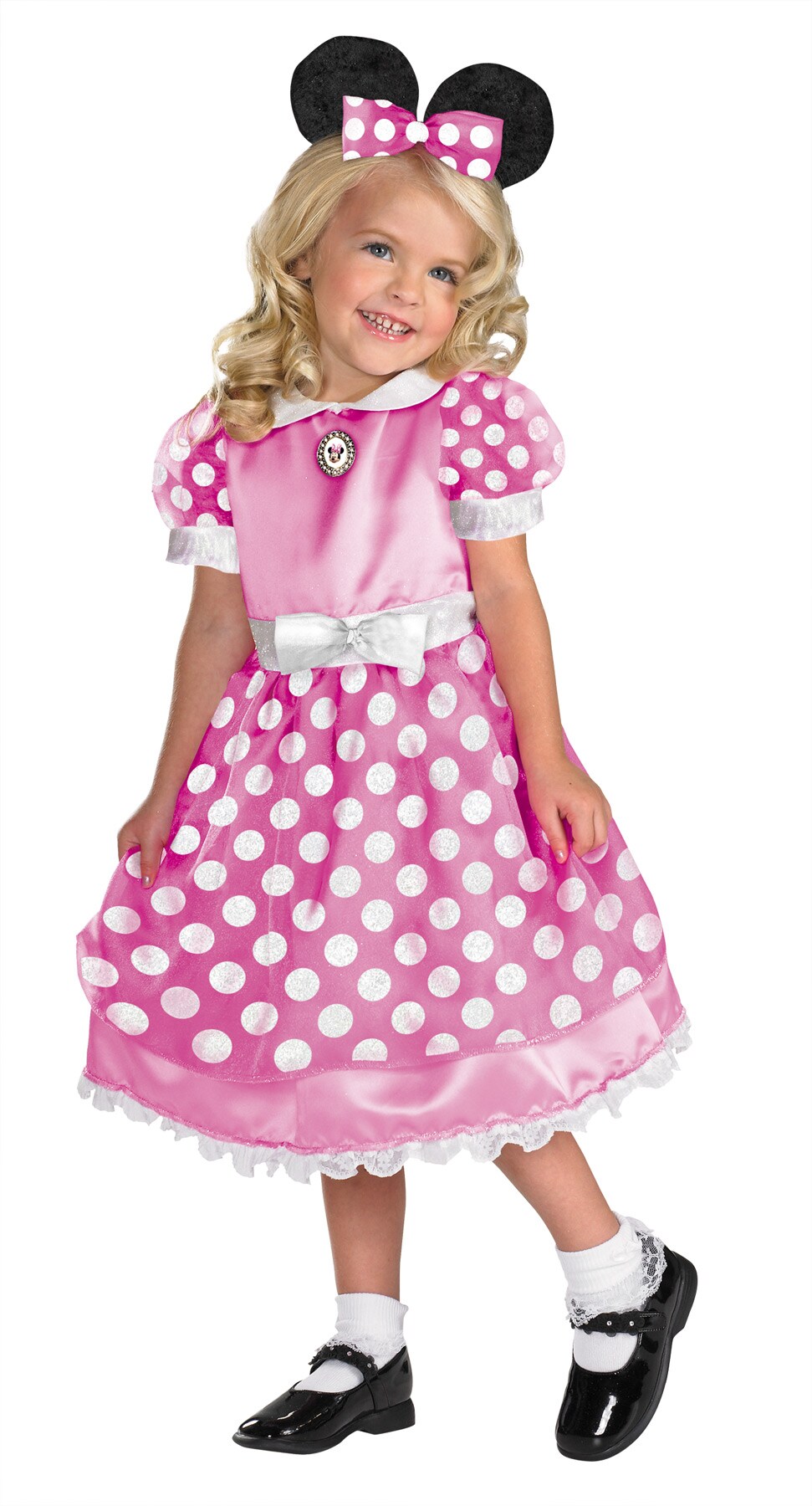The Costume Center Pink and White Clubhouse Minne Mouse Polka Dotted Girls Toddler Costume - Small Size