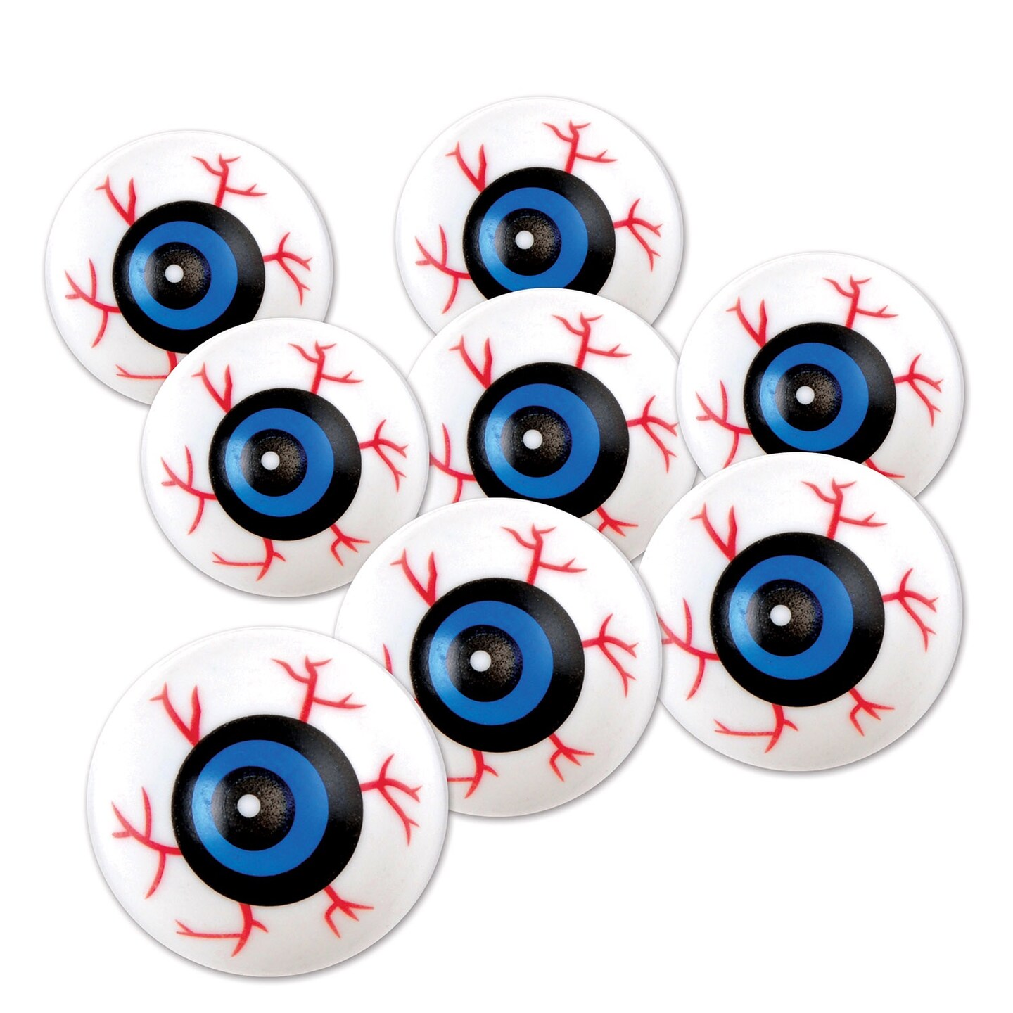 Party Central Club Pack of 96 White and Blue Halloween Scary Eyeballs 1.25&#x22;