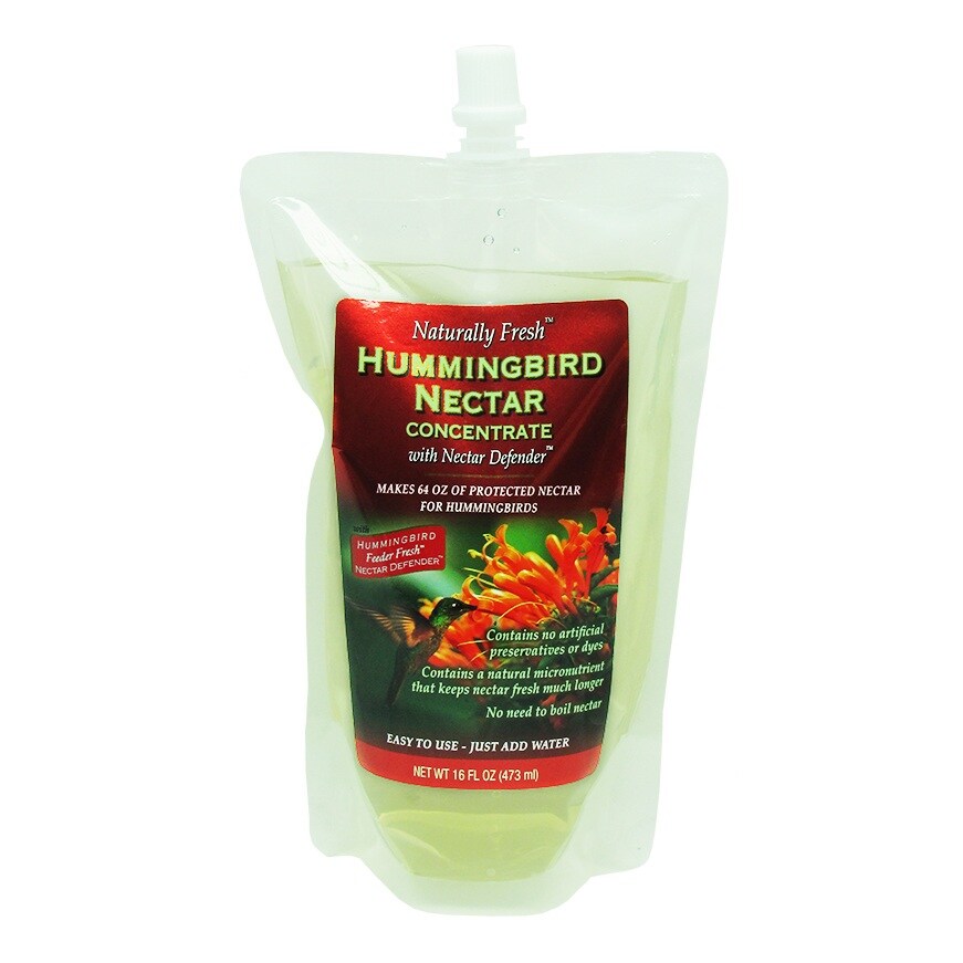 GC Home &#x26; Garden 9&#x22; White and Red Naturally Fresh Hummingbird Nectar with Feeder Fresh Nectar Defender Liquid