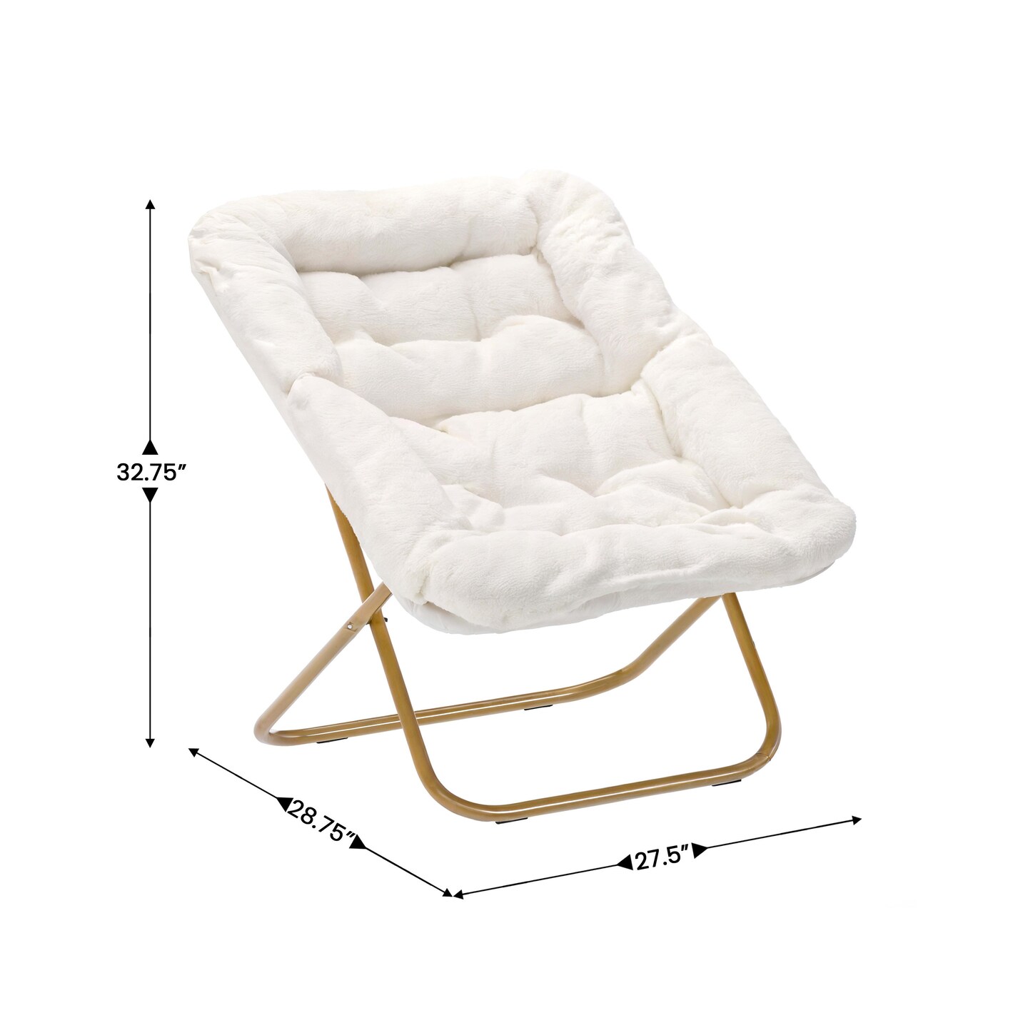 Emma and Oliver Aisling Oversized Folding Saucer Chair and Ottoman for Dorm, Bedroom