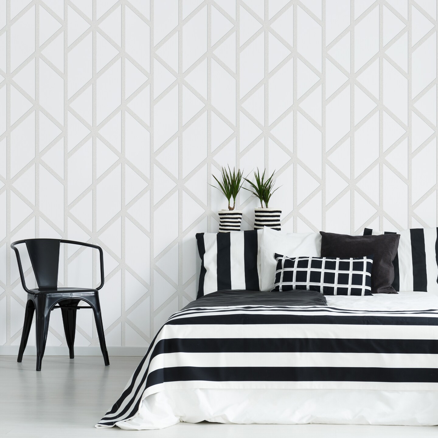 Superfresco Easy Geo Panel White Wallpaper