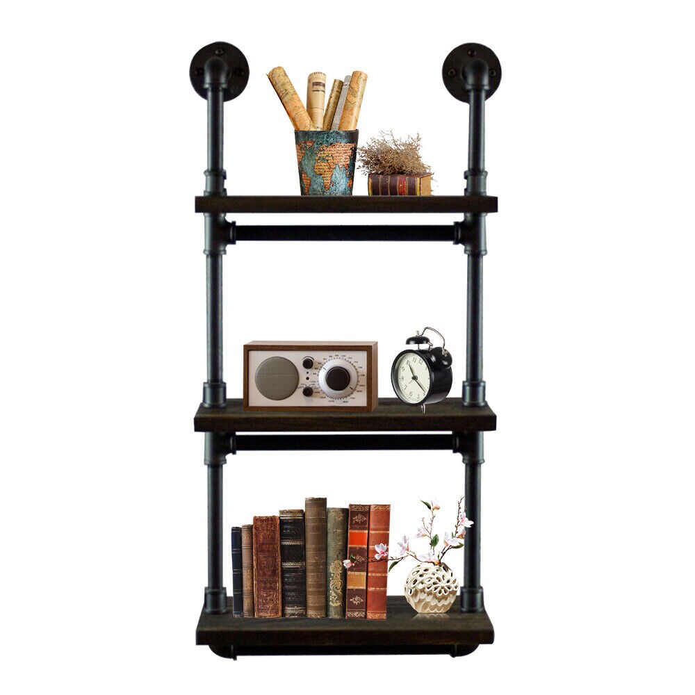 Kitcheniva Wall Mounted Industrial Pipe Rustic Iron Shelving